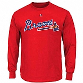 Atlanta Braves Majestic New Wordmark Long Sleeve WEM T-Shirt - Red,baseball caps,new era cap wholesale,wholesale hats